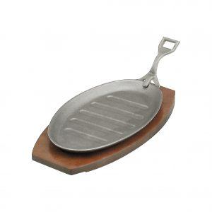 STEAK SIZZLER-CAST IRON 290x180mm GRAY FINISH w/HDL