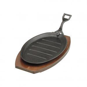 STEAK SIZZLER-CAST IRON 290x180mm BLACK HAMMERSTONE w/H (x12)