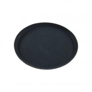 Chef Inox ROUND TRAY - FIBREGLASS NON SLIP 400mm BLACK
