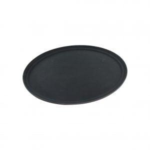 Chef Inox Non-Slip Oval Tray Non-Slip Plastic 680x555mm BLACK