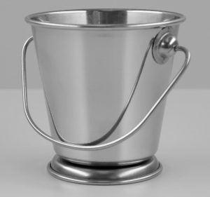 MINI SERVING PAIL, FOOTED S/S, 90x90mm