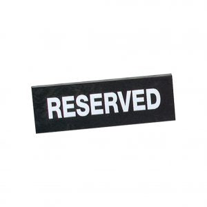 Chef Inox SIGN: "RESERVE" DOUBLE-SIDE BLACK