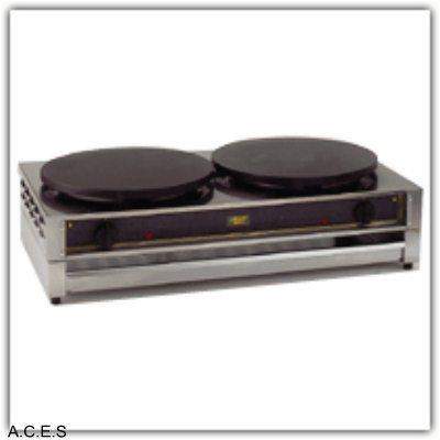 ROLLER GRILL Crepe Machine - Cast Iron 2 x 400 plate size