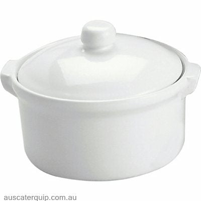 Vitroceram CASSEROLE-ROUND WITH COVER 300ml WHITE EA