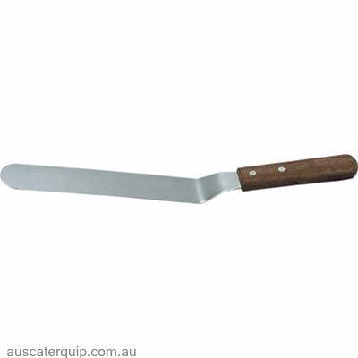 Chef Inox SPATULA--CRANKED Stainless Steel 200x30mm 8" Wood Handle