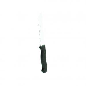 Tablekraft STEAK KNIFE-Stainless Steel BLACK HANDLE  ROUND TIP DOZ