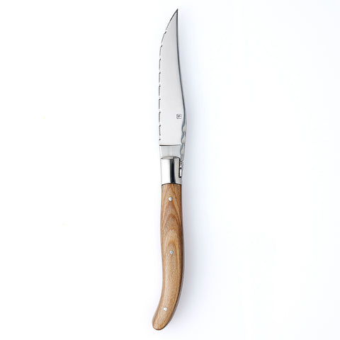 Tablekraft PARIS STEAK KNIFE-Stainless Steel WOOD PAKAWOOD POINTED TIP (x12)