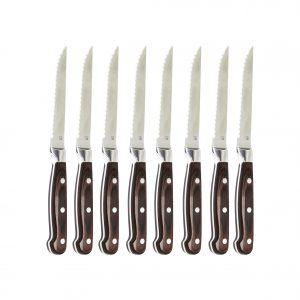 Tablekraft 8PC STEAK KNIFE SET PAKKA HANDLE FULL TANG 120mm Set