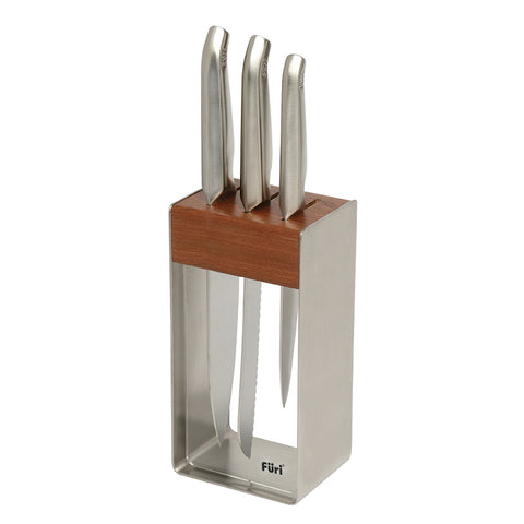 Furi Knives FURI-PRO CLEAR/WOOD/STEEL 4PC BLOCK SET 15/20x2CM(41345)