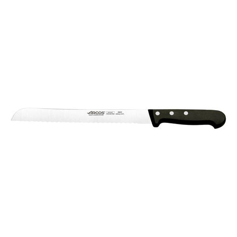 Arcos UNIVERSAL BREAD KNIFE-250mm, SERRATED BLACK HANDLE (Each)