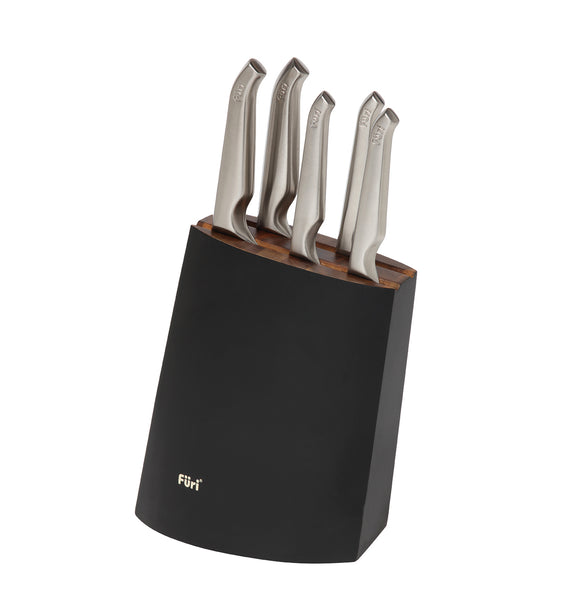 Furi Knives FURIANGULAR KNIFE 6PC BLOCK SET BLACK 9/15x2/17/20CM(4139