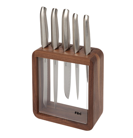 Furi Knives FURI-PRO VAULT CLEAR/WOOD 6PC BLOCK SET 9/17/20x2CM (41375)