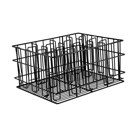 BLACK PVC -30 COMP. GLASS BASKET-430x355x215mm