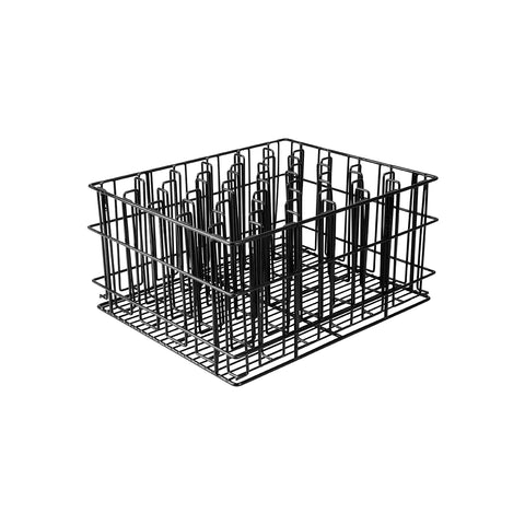 BLACK PVC -30 COMP. GLASS BASKET-430x355x215mm