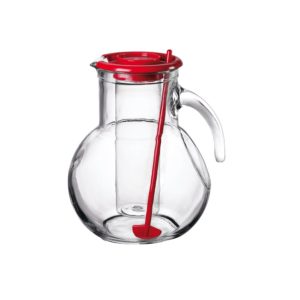 Bormioli Rocco KUFRA JUG 2.15lt W/ICE TUBE RED LID (1.35729) (x6)