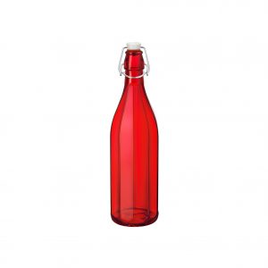 Bormioli Rocco OXFORD-BOTTLE 1.0lt W/TOP RED (321589) (x6)