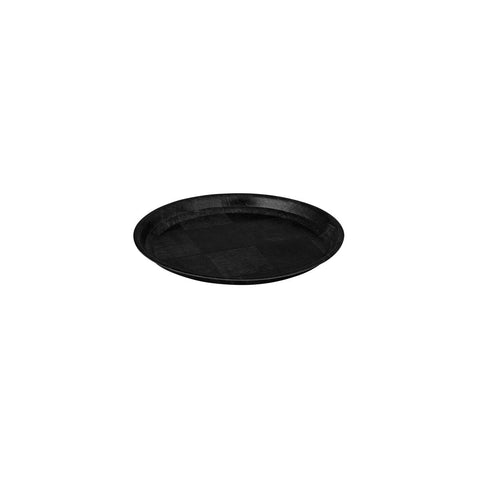 Trenton  ROUND TRAY-W/WOOD, 150mm Ø BLACK (Each)