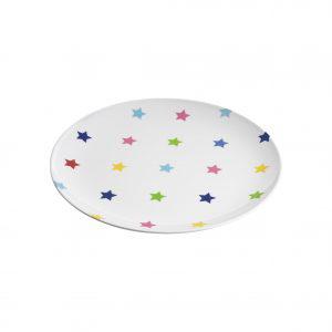 JAB JAB MULTICOLOUR STARS ON WHITE ROUND PLATE COUPE 250mm (x12)