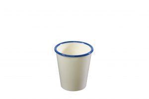 JAB JAB VINTAGE CREAM/BLUE RIM ENAMEL LOOK TUMBLER 80x90mm (x6)