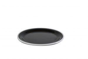 JAB JAB VINTAGE BLACK/WHITE RIM ENAMEL LOOK ROUND PLATE 190mm (x6)