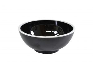 JAB JAB VINTAGE BLACK/WHITE RIM ENAMEL LOOK ROUND BOWL 125x60mm (x6)