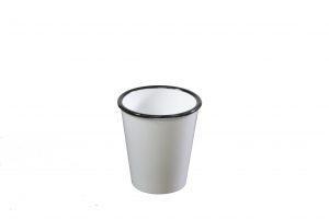 JAB JAB VINTAGE WHITE/BLACK RIM ENAMEL LOOK TUMBLER 80x90mm (x6)