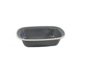 JAB JAB VINTAGE GREY/WHITE RIM ENAMEL LOOK RECT SERVER 200x145mm (x6)