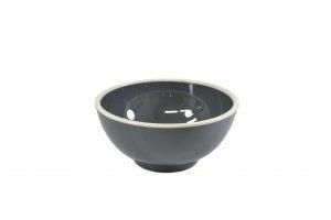 JAB JAB VINTAGE GREY/WHITE RIM ENAMEL LOOK ROUND BOWL 125x60mm (x6)