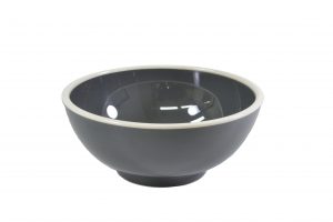 JAB JAB VINTAGE GREY/WHITE RIM ENAMEL LOOK ROUND BOWL 175x80mm (x6)