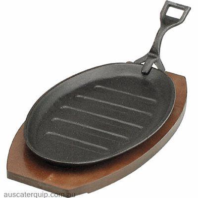 STEAK SIZZLER-CAST IRON 290x180mm BLACK HAMMERSTONE w/H (x12)