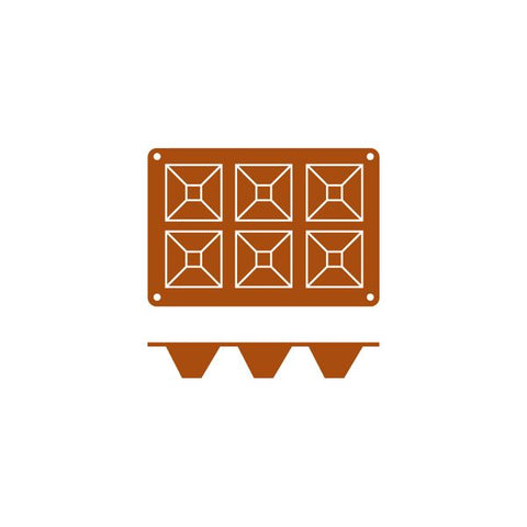 Frenti SILICON SILICON MOULD-PYRAMID | 6-CUP  (Each)