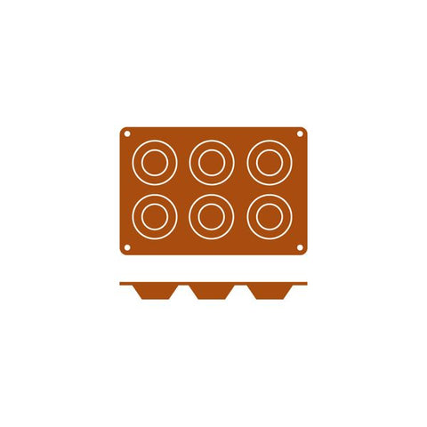 Frenti SILICON SILICON MOULD-TARTALETA | 6-CUP  (Each)