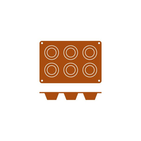 Frenti SILICON SILICON MOULD-MUFFIN | 6-CUP  (Each)