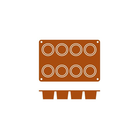 Frenti SILICON SILICON MOULD-CILINDRO | 8-CUP  (Each)