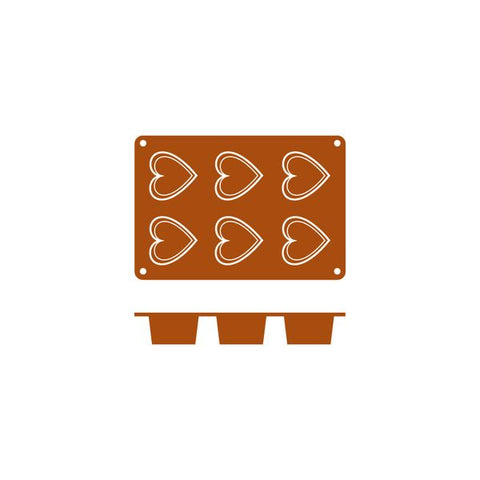 Frenti SILICON SILICON MOULD-CORAZON | 6-CUP  (Each)