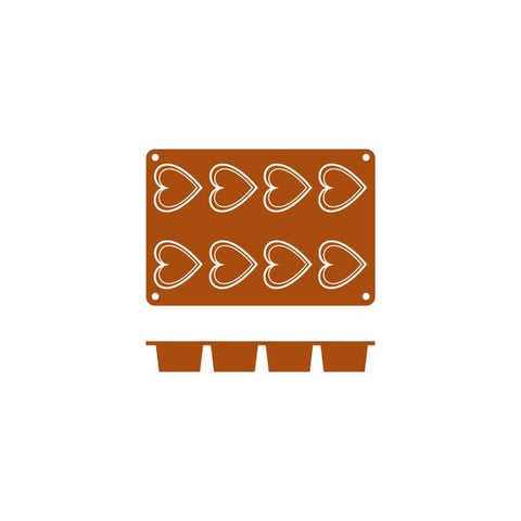 Frenti SILICON SILICON MOULD-CORAZON | 8-CUP  (Each)