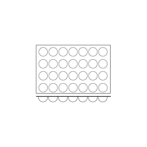 Frenti Prof SILICON SILICON MOULD-HALF SPHERE, 28-CUP, CUP SIZE: 70x35mm/90ml  (Each)