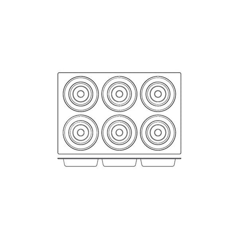 Frenti Prof SILICON SILICON MOULD-TART, 6-CUP, CUP SIZE: 166x39mm/614ml  (Each)