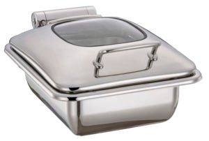 Chef Inox ULTRA CHAFER-Stainless Steel, RECT, 1/2 SIZE W/GLASS LID