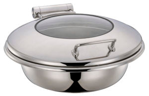 Chef Inox ULTRA CHAFER-18/8, ROUND, LARGE W/GLASS LID
