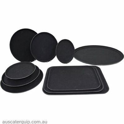 Chef Inox ROUND TRAY - FIBREGLASS NON SLIP 280mm BLACK