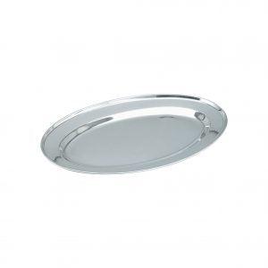 Chef Inox PLATTER-OVAL - Stainless Steel 400mm ROLLED EDGE (x1)