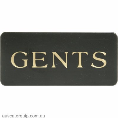WALL SIGN: "Gents" GOLD ON BLACK