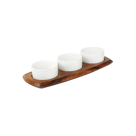 Athena  RELISH SET-W/3 DISHES | 338x144mm  ACACIA (Each)