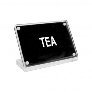 Chef Inox BUFFET SIGN- ACRYLIC w/S/S MAGNET PLATE "TEA" EA