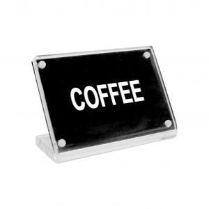Chef Inox BUFFET SIGN- ACRYLIC w/S/S MAGNET PLATE "COFFEE" EA