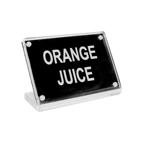 Chef Inox BUFFET SIGN- ACRYLIC w/S/S MAGNET PLATE "ORANGE JUICE" EA