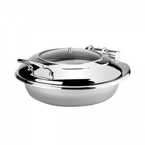 Athena PRINCESS INDUCTION CHAFER-18/10 | ROUND | 6.1lt GLASS & S/S LID (Set)