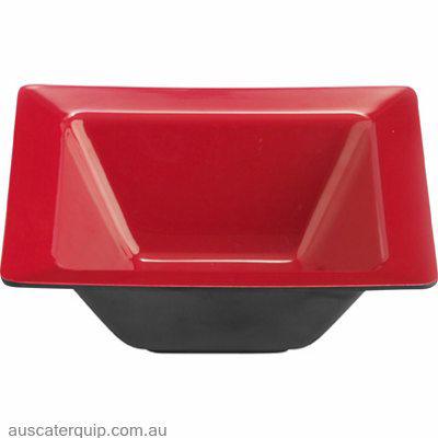 JAB eol-SQUARE BOWL W/RIM RED/BLACK 205x70mm (STS0420)