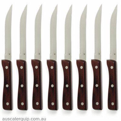 Tablekraft 8PC STEAK KNIFE JUMBO PAKKAWOOD-POINTED TIP Set